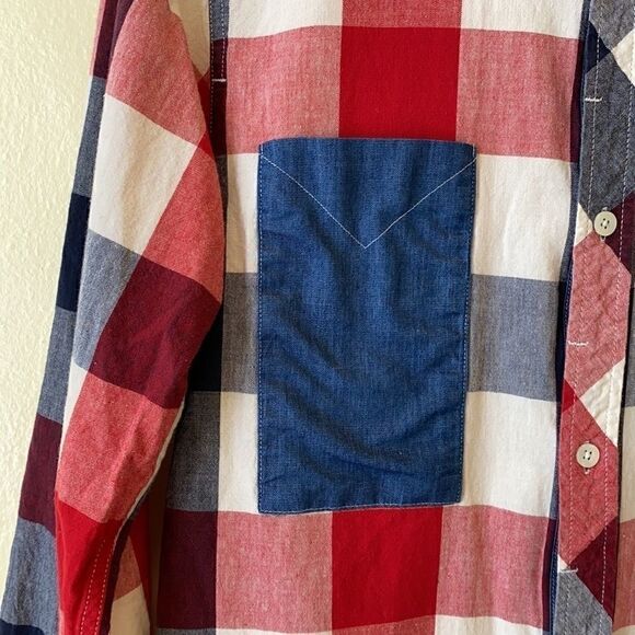 Goodale NYC Red White Blue Plaid Button Up Shirt - Picture 5 of 10